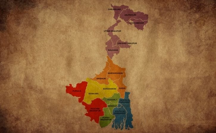 List of Districts of West Bengal in Hindi - पश्चिम बंगाल के सभी जिलों के नाम