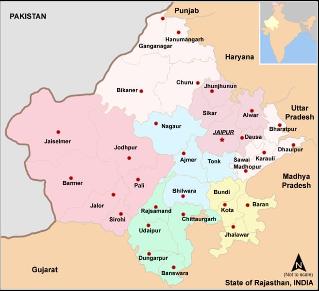 List of Districts of Rajasthan in Hindi and English, website, map | राजस्थान के सभी जिलों के नाम और उनकी वेबसाइट