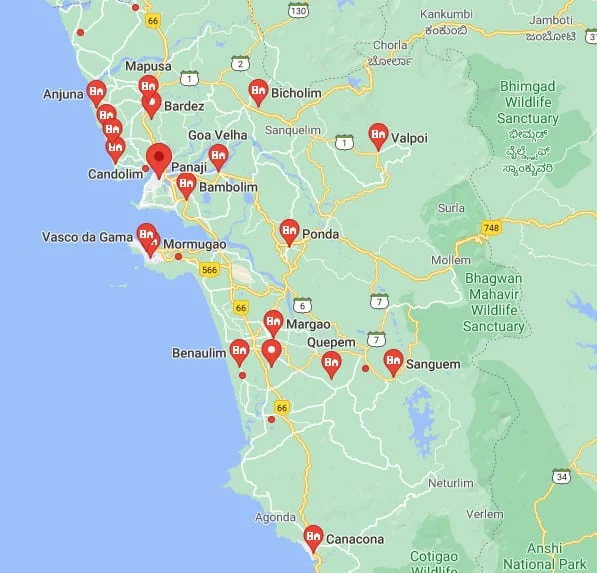 cities in Goa, towns in Goa, गोवा के शहर