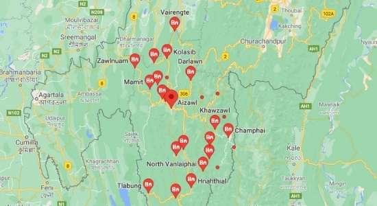 cities in Mizoram, towns in Mizoram,मिजोरम के शहर

