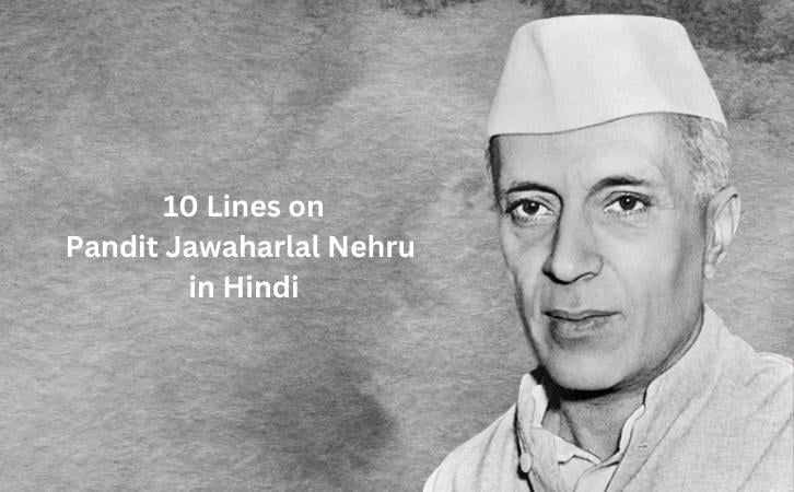 10 Lines on Pandit Jawaharlal Nehru in Hindi